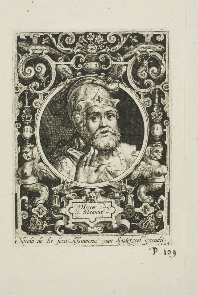 Hektor z Troi, płyta pierwsza z The Nine Worthies autorstwa Nicolaes de Bruyn