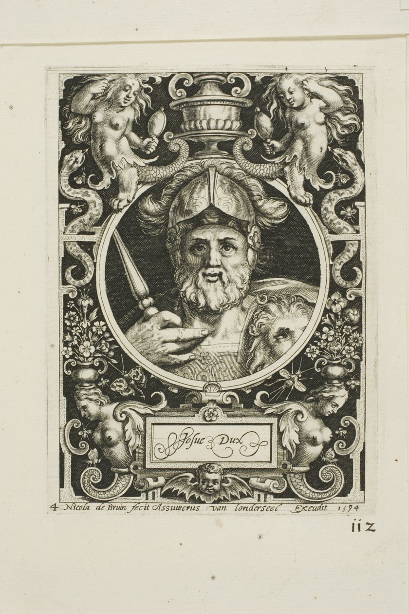 Jozue, płyta czwarta z The Nine Worthies autorstwa Nicolaes de Bruyn