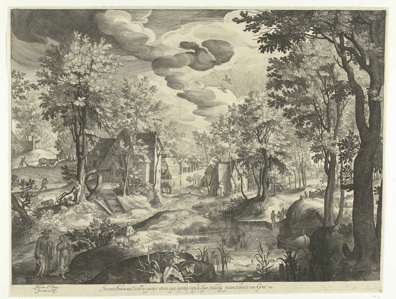 Krajobraz z Hagar i Ismaelem autorstwa Nicolaes de Bruyn