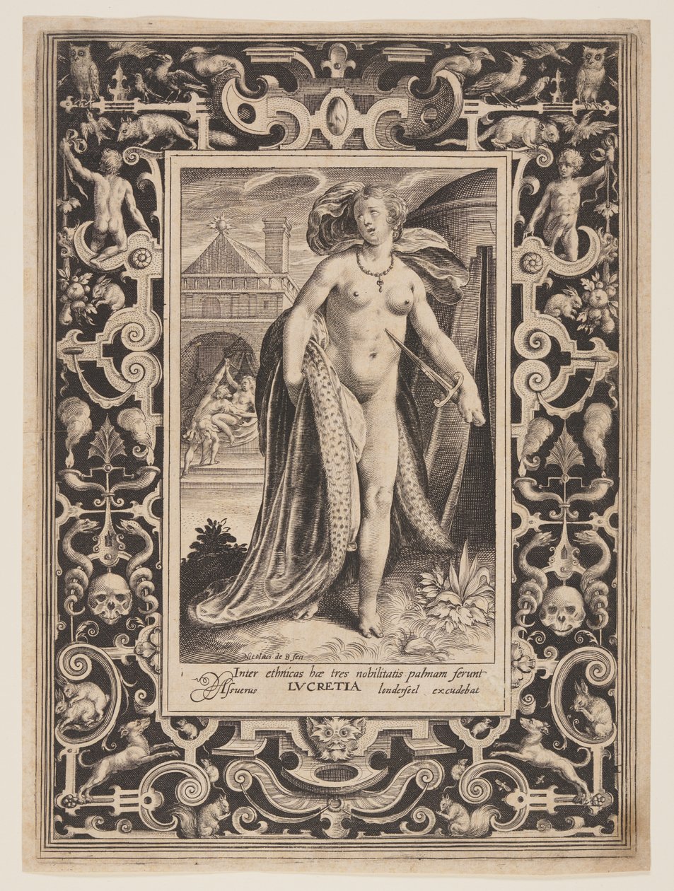 Lukrecja, płyta pierwsza z The Nine Worthies autorstwa Nicolaes de Bruyn