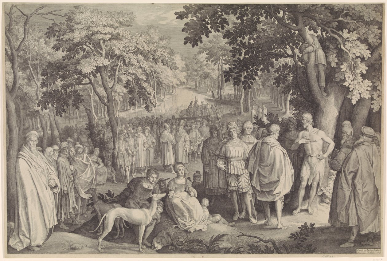 Głoszenie Jana Chrzciciela autorstwa Nicolaes de Bruyn