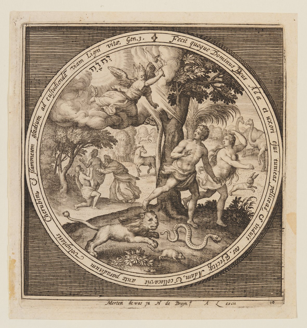 Wygnanie, od stworzenia do wygnania z raju autorstwa Nicolaes de Bruyn