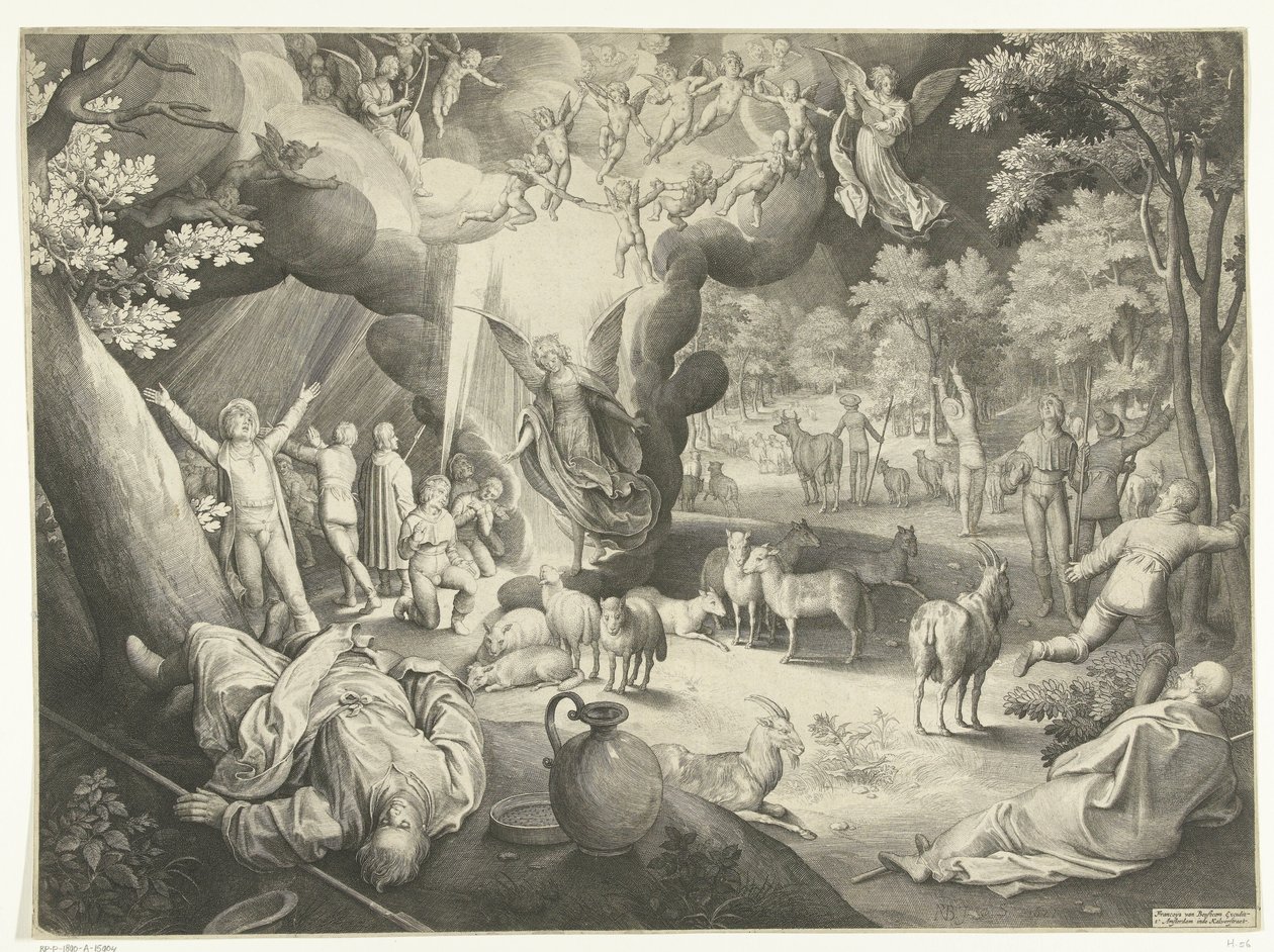 Zwiastowanie pasterzom autorstwa Nicolaes de Bruyn