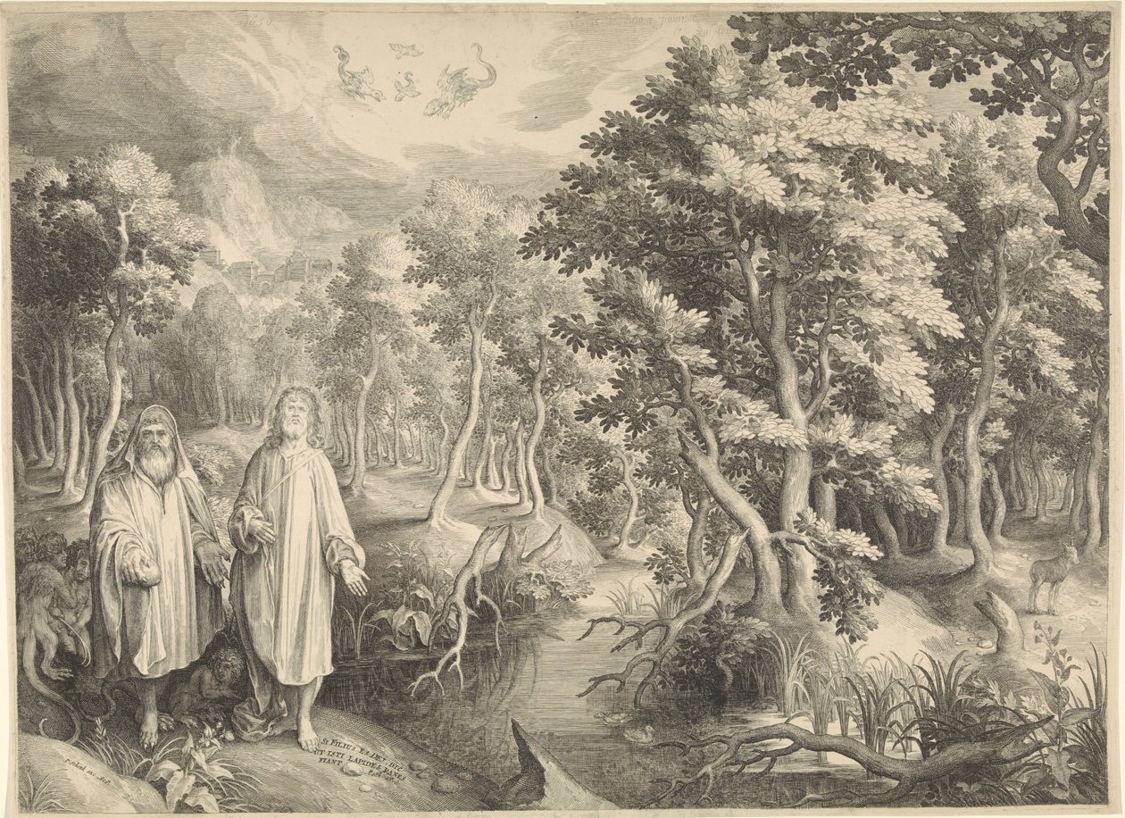 Kuszenie Chrystusa na pustyni autorstwa Nicolaes de Bruyn