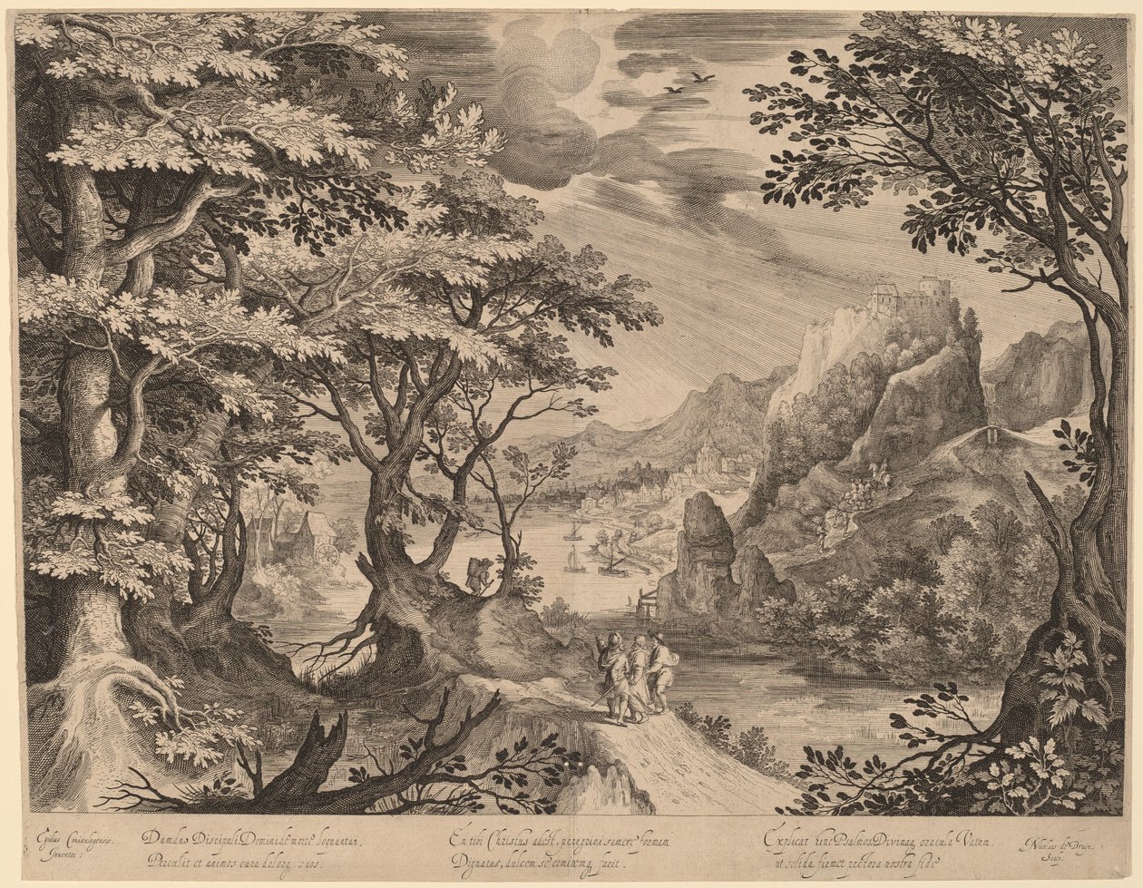 Uczniowie w drodze do Emaus autorstwa Nicolaes de Bruyn, after Gillis van Coninxloo III