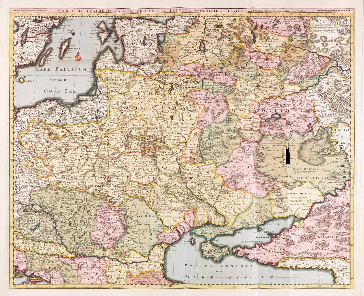 Mapa Teatru Wojny w Polsce, Moskwie i Turcji" autorstwa Nicolasa Visschera autorstwa Nicolaes the Elder Visscher