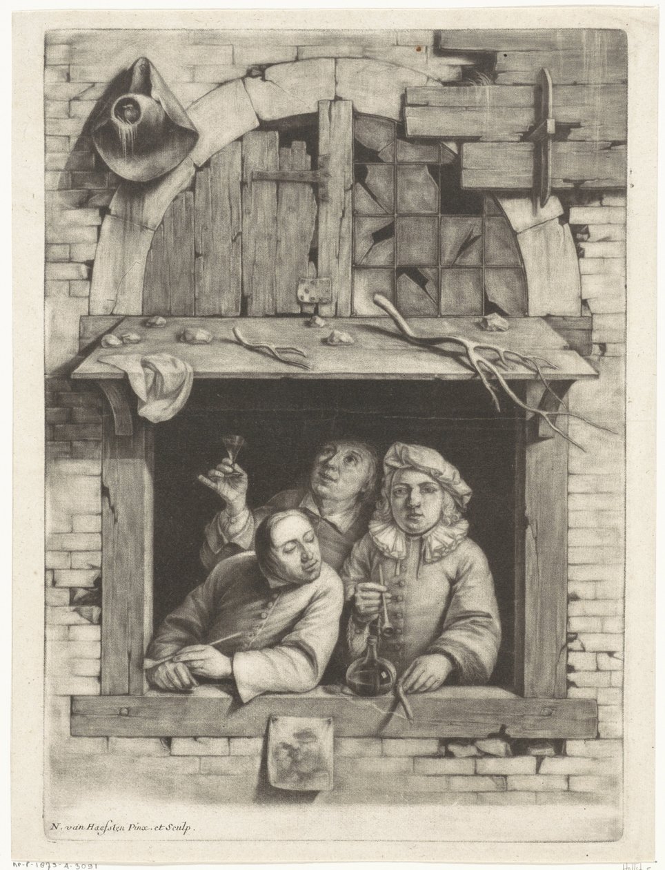 Trzech palaczy w oknie autorstwa Nicolaes van Haeften
