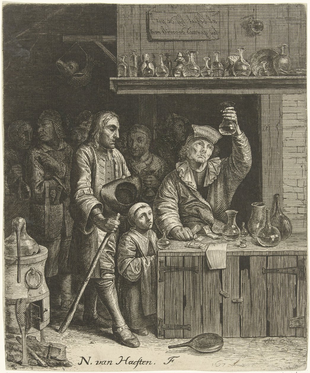 Widz sikał i rodzina farmerów autorstwa Nicolaes van Haeften