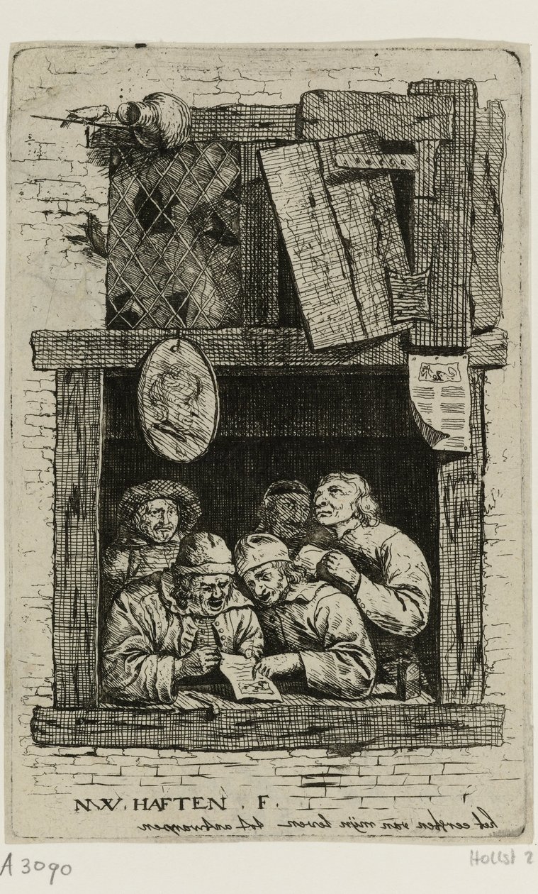 Pięciu śpiewaków w otwartym oknie: retorycy autorstwa Nicolaes van Haeften
