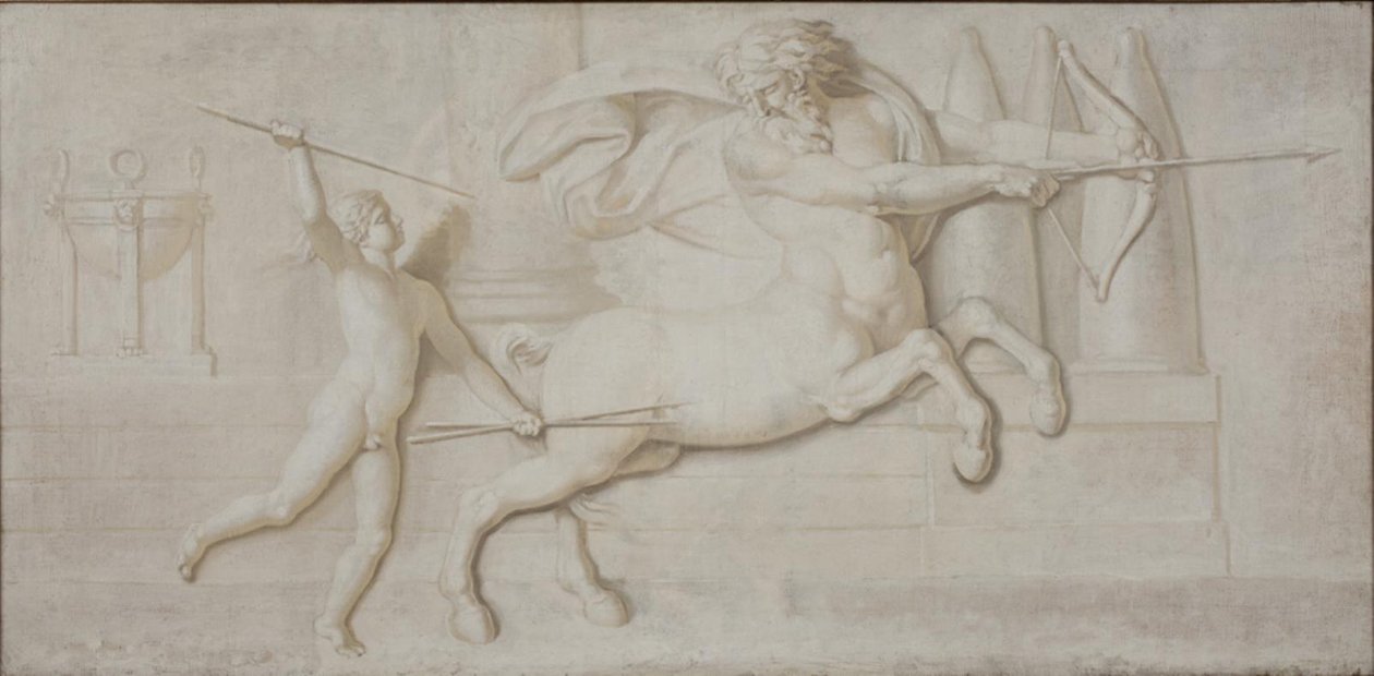 Achilles i Centaur Cheiron autorstwa Nicolai Abildgaard
