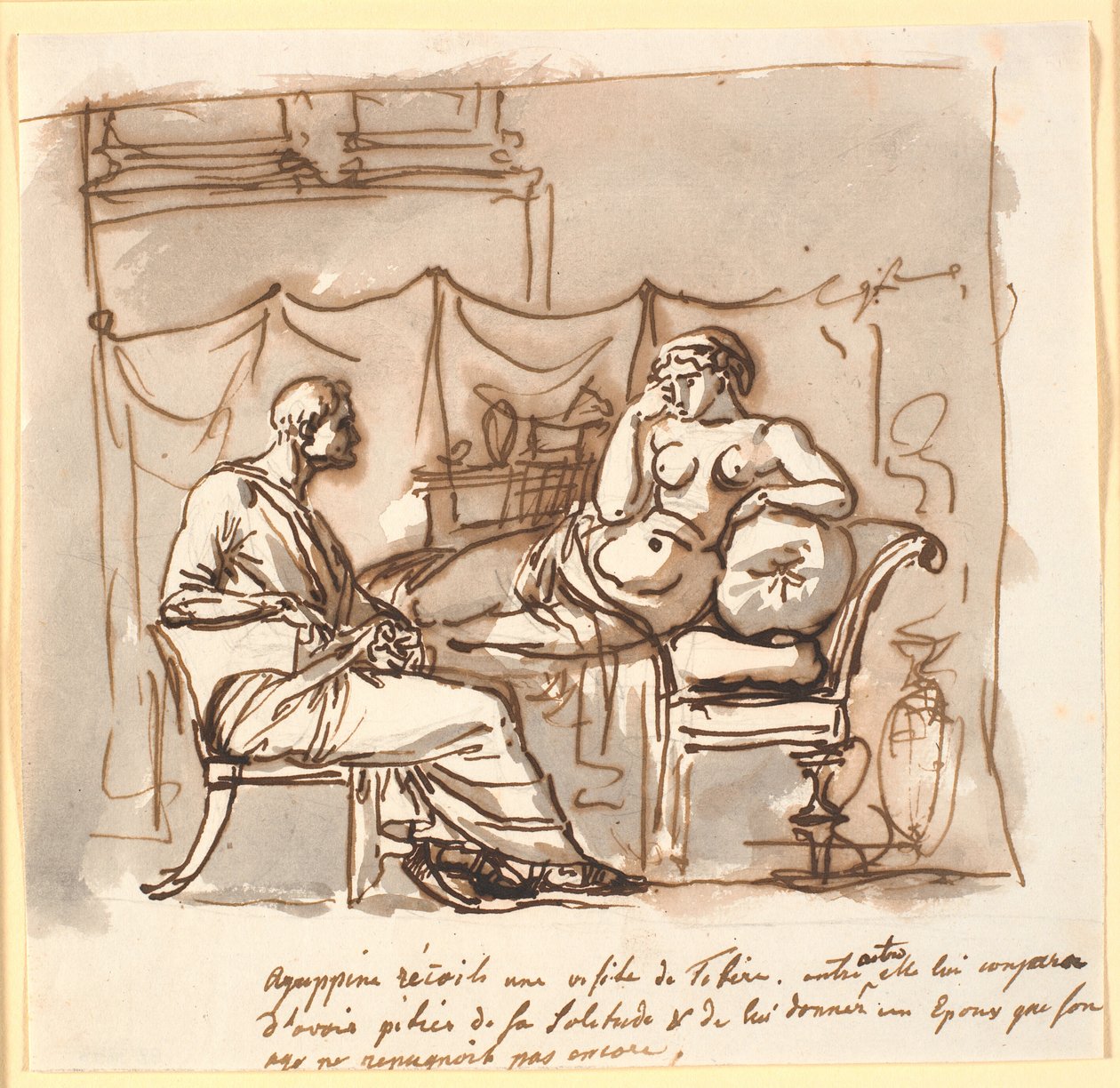 Agrypina prosi Tyberiusza, by dał jej męża autorstwa Nicolai Abildgaard