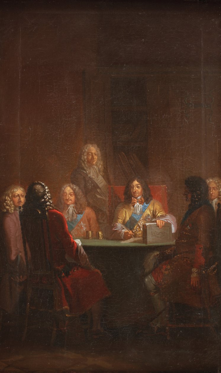 Christian V przedstawia duńskie prawo 1683 autorstwa Nicolai Abildgaard