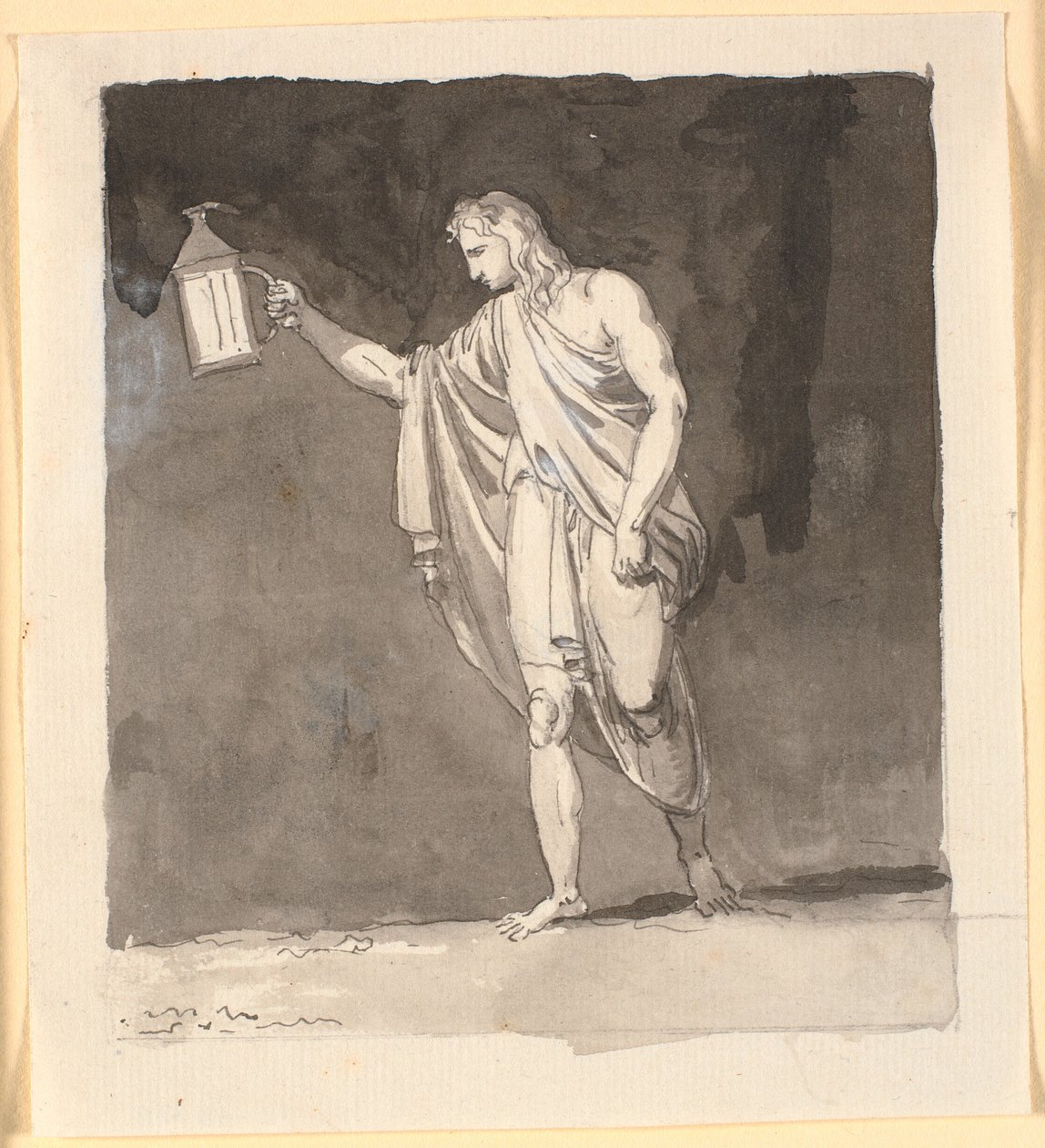 Diogenes świecący w ciemności z latarnią autorstwa Nicolai Abildgaard