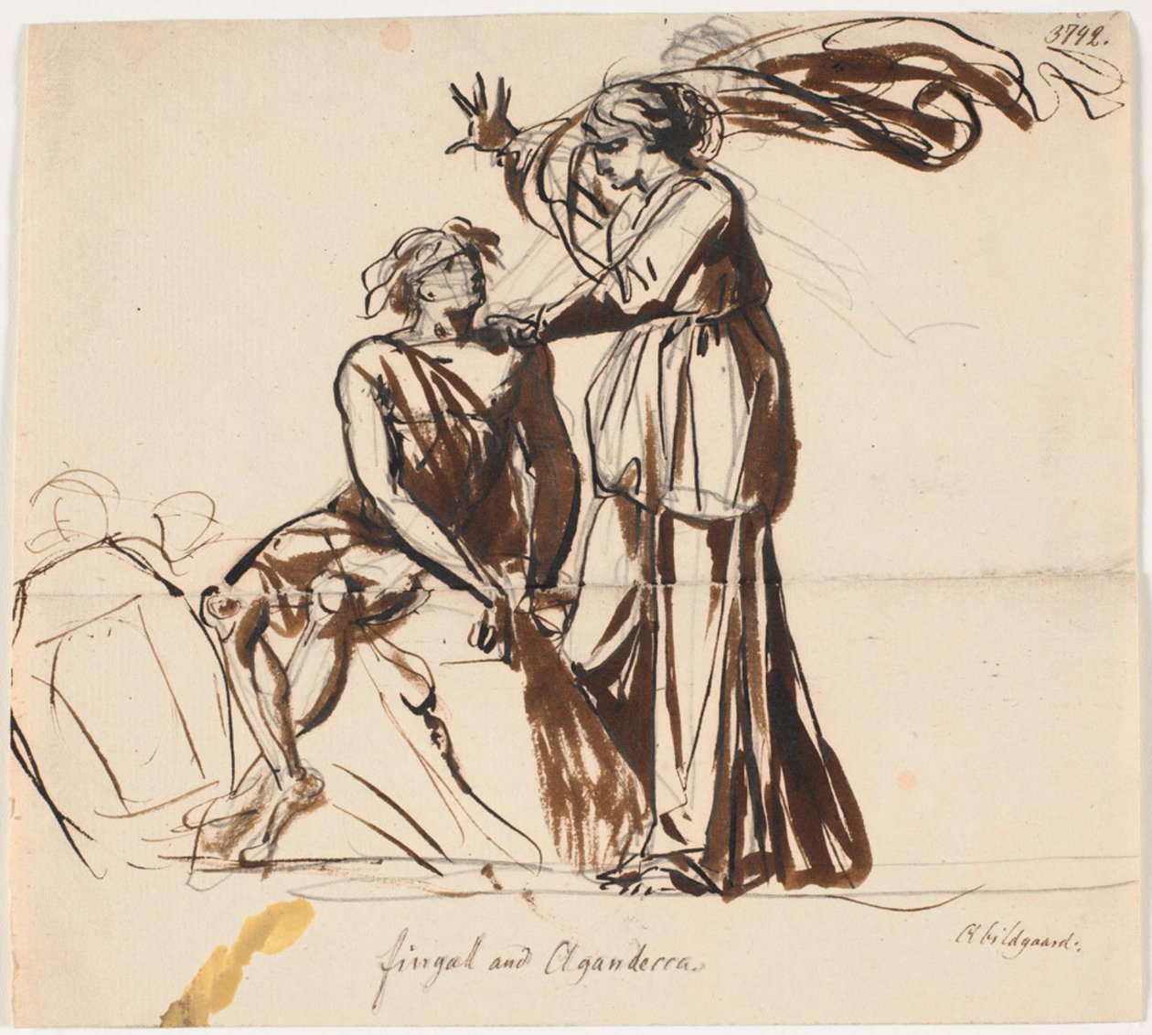 Fingal i Agandecca. Ossians digte, Fingal III autorstwa Nicolai Abildgaard