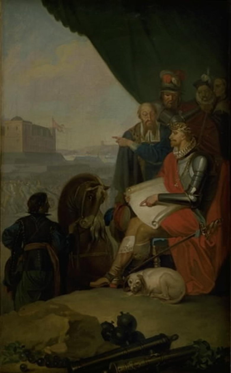 Frederik II buduje zamek Kronborg w Elsinore autorstwa Nicolai Abildgaard