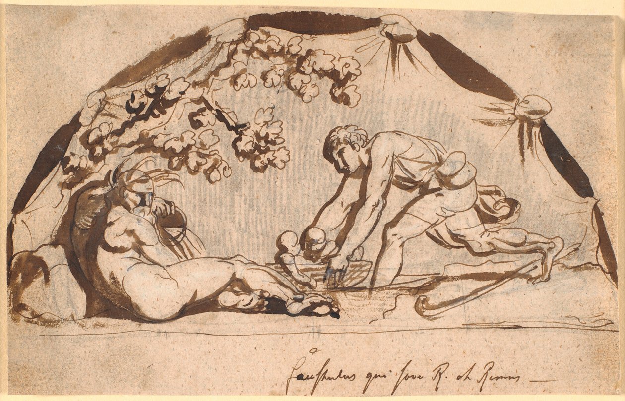 Hyrden Faustulus wyszukiwarka Romulus i Remus autorstwa Nicolai Abildgaard