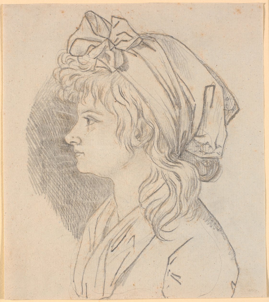 Portret profilowy drugiej żony malarza Juliane Marie Abildgaard z domu Ottesen. Przygotowanie do portretu w Muzeum Frederiksborg autorstwa Nicolai Abildgaard