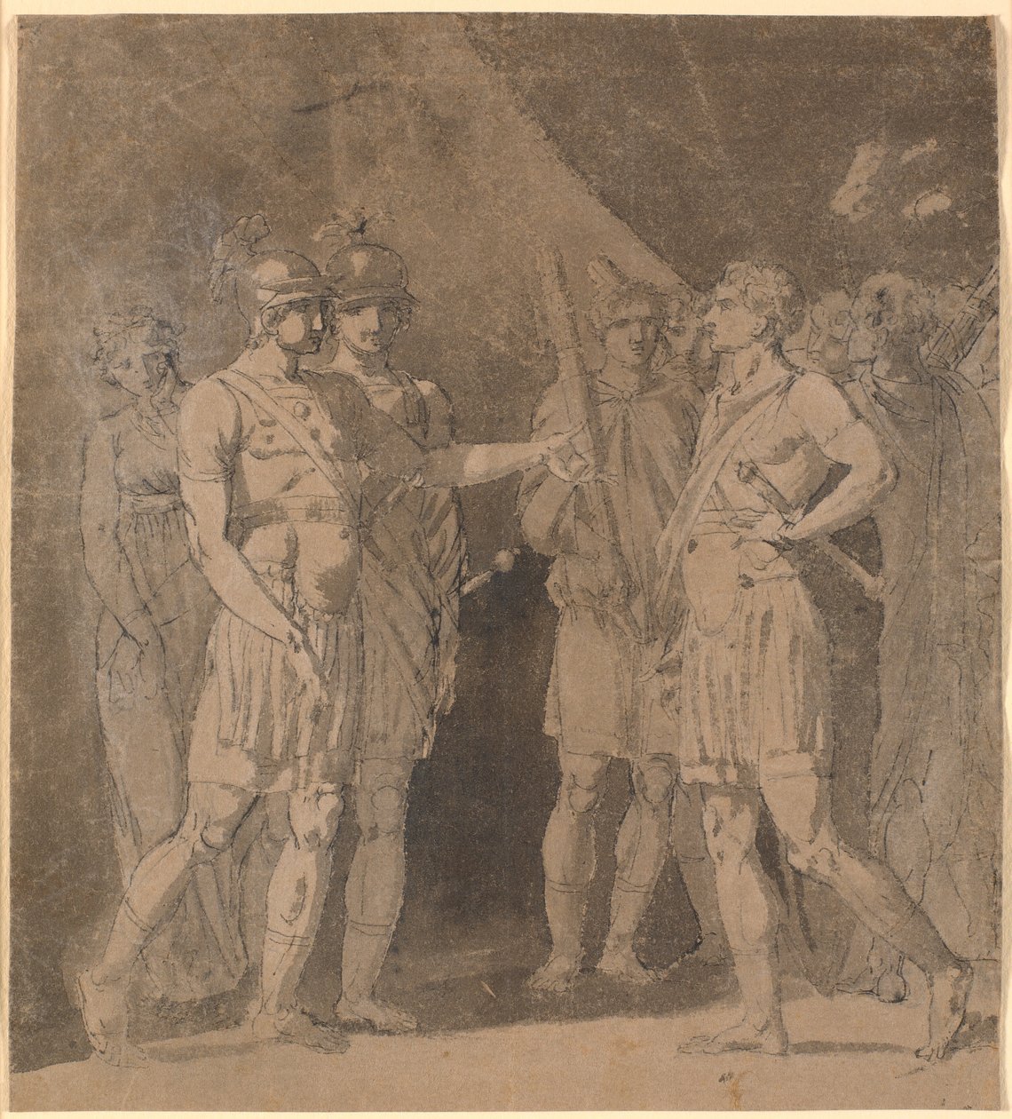 Scena z „Triumwiratu” Woltera, prawdopodobnie akt 1, scena 4 autorstwa Nicolai Abildgaard