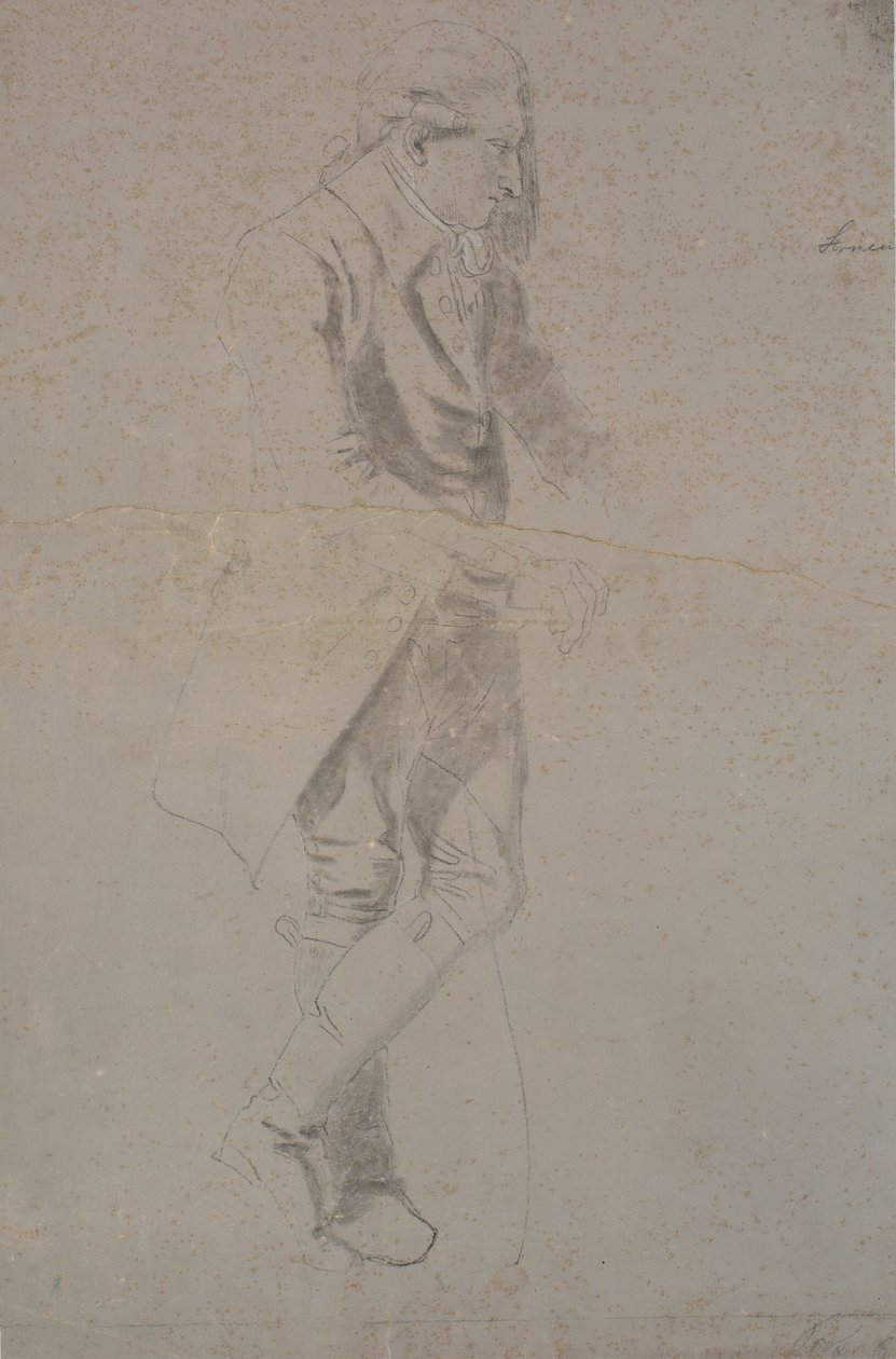 Stojący mężczyzna w kostiumie od ca. 1770. Struensee? autorstwa Nicolai Abildgaard