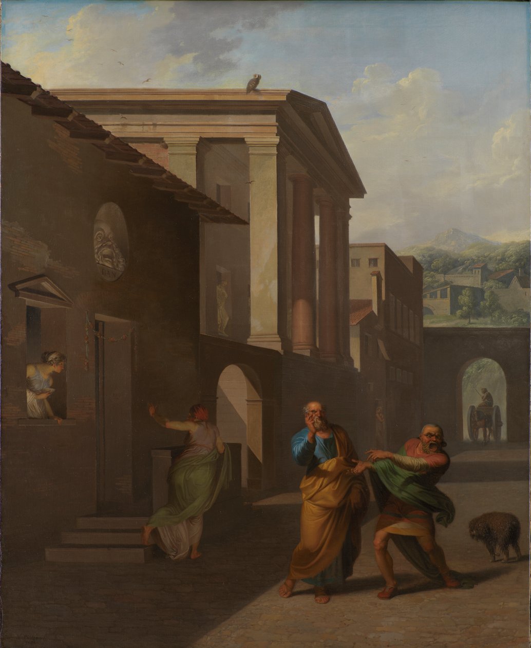 Położna żegnająca dziewczynę z Andros autorstwa Nicolai Abraham Abildgaard