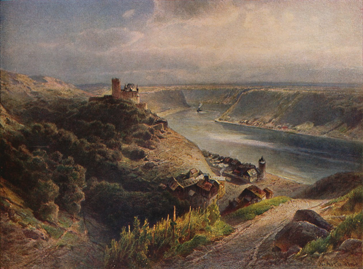 Zamek Katz z widokiem na Lorelei, Zamek Katz z widokiem na Lorelei, 1923. autorstwa Nicolai Astudin