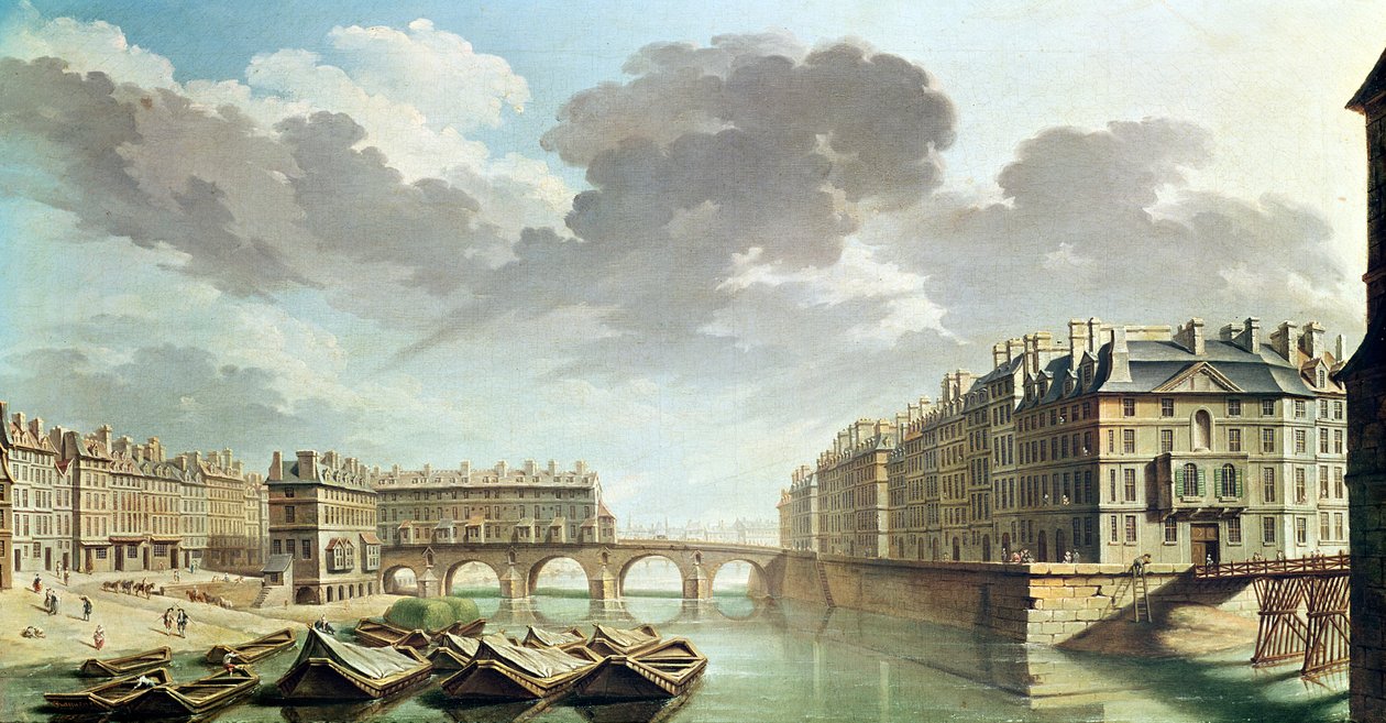 Ile Saint-Louis i Pont Marie w 1757 r. autorstwa Nicolas Raguenet