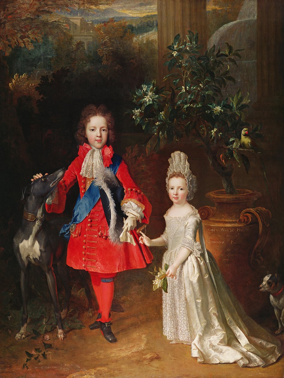 Książę James Francis Edward Stuart i księżniczka Maria Teresa Stuart, 1695 r autorstwa Nicolas de Largillière