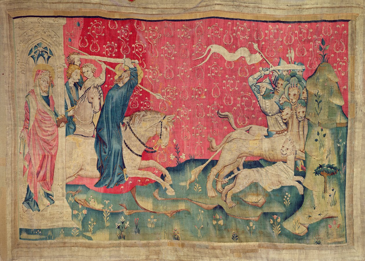 Chrystus oskarża zwierzęta, nie. 73 z „Apokalipsy gniewu”, 1373-87 (gobelin) autorstwa Nicolas Bataille