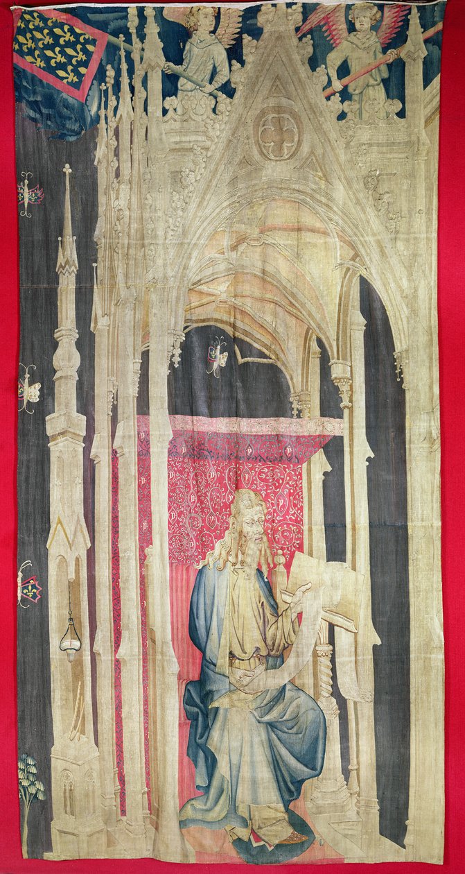 Apokalipsa gniewów, pierwsza z serii, 1373-87 (gobelin) autorstwa Nicolas Bataille