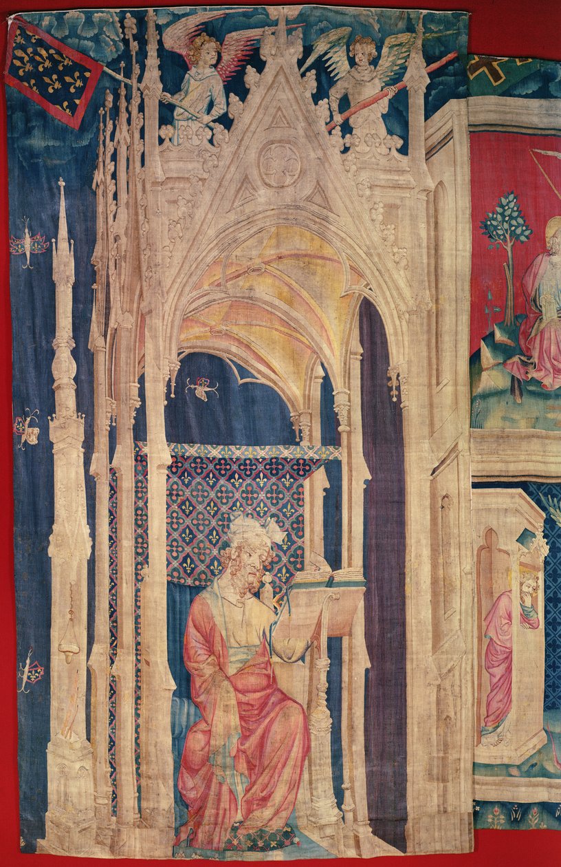 Czytelnik, z gobelinu Apokalipsa w Angers, 1373-87 (gobelin) autorstwa Nicolas Bataille