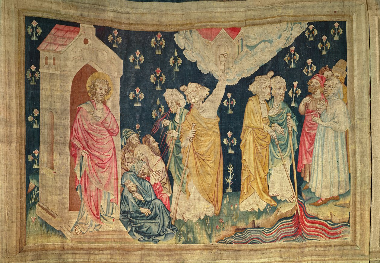Dwóch Świadków Chrystusa Ewangelizujących Świat, nr. 30 z Apokalipsy gniewu, 1373-87 autorstwa Nicolas Bataille