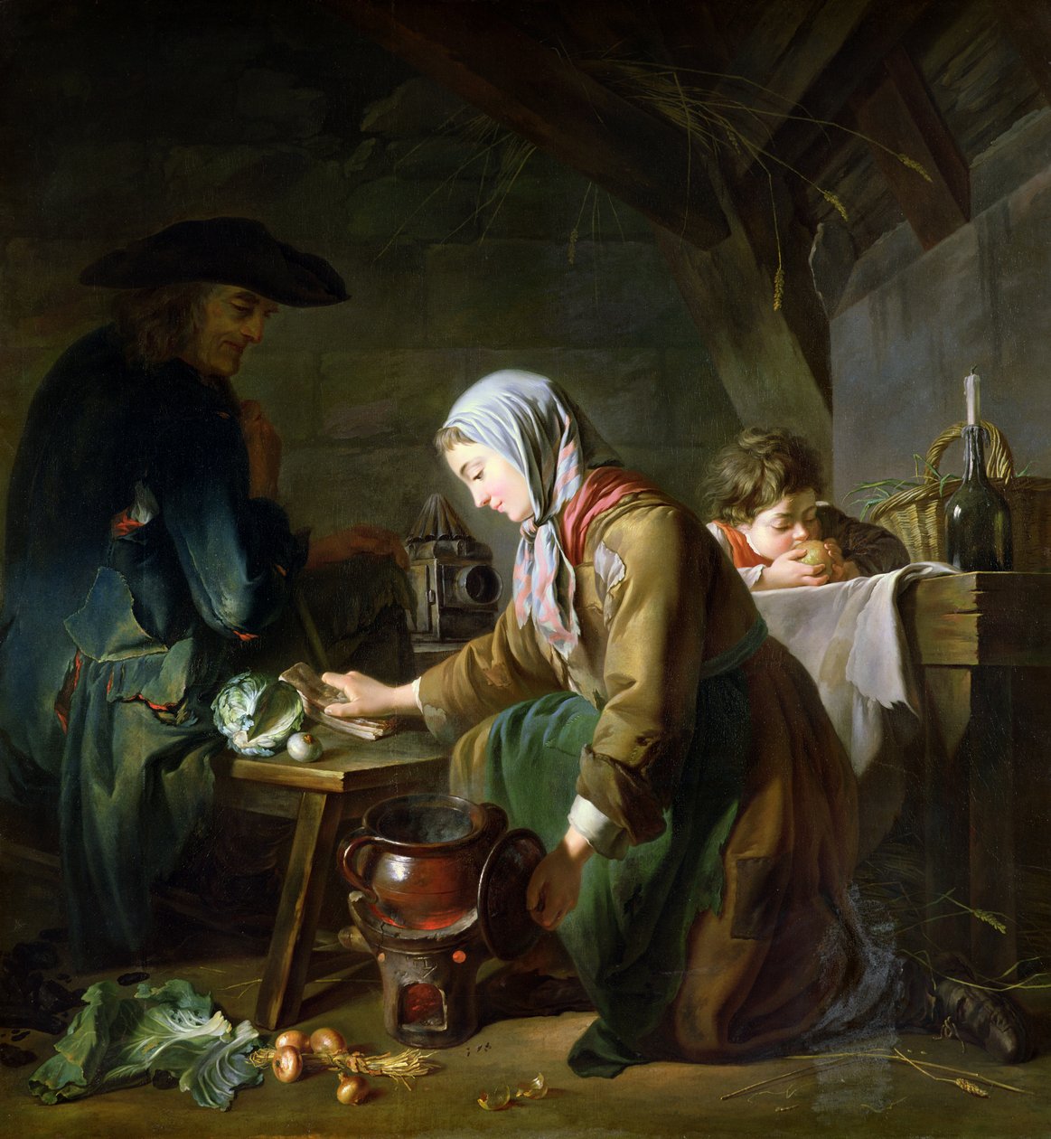 Przygotowanie posiłku autorstwa Nicolas Bernard Lepicie