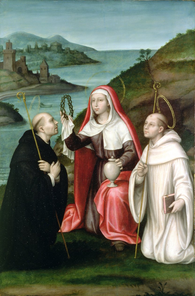 Św. Maria Magdalena ze św. Dominikiem i św. Bernardem, ok. 1580 (panel) autorstwa Nicolas Borras