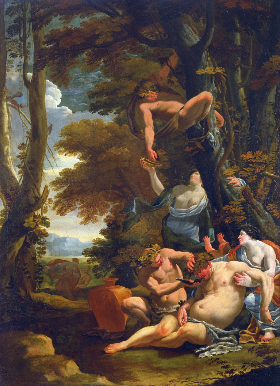 Pijany Silenus, 1640-50 autorstwa Nicolas Chaperon
