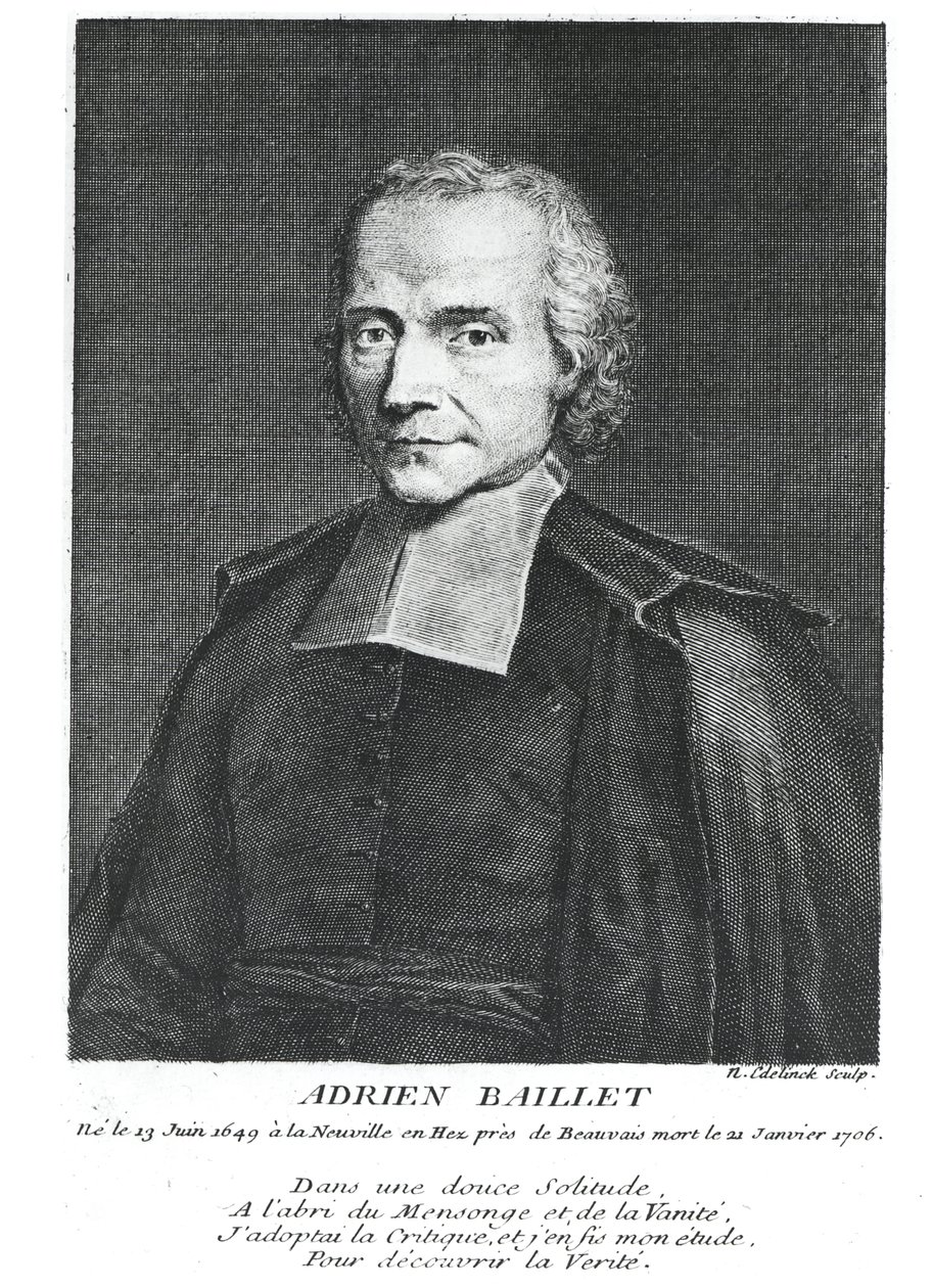 Portret Adriena Bailleta (1649-1706) autorstwa Nicolas Etienne Edelinck