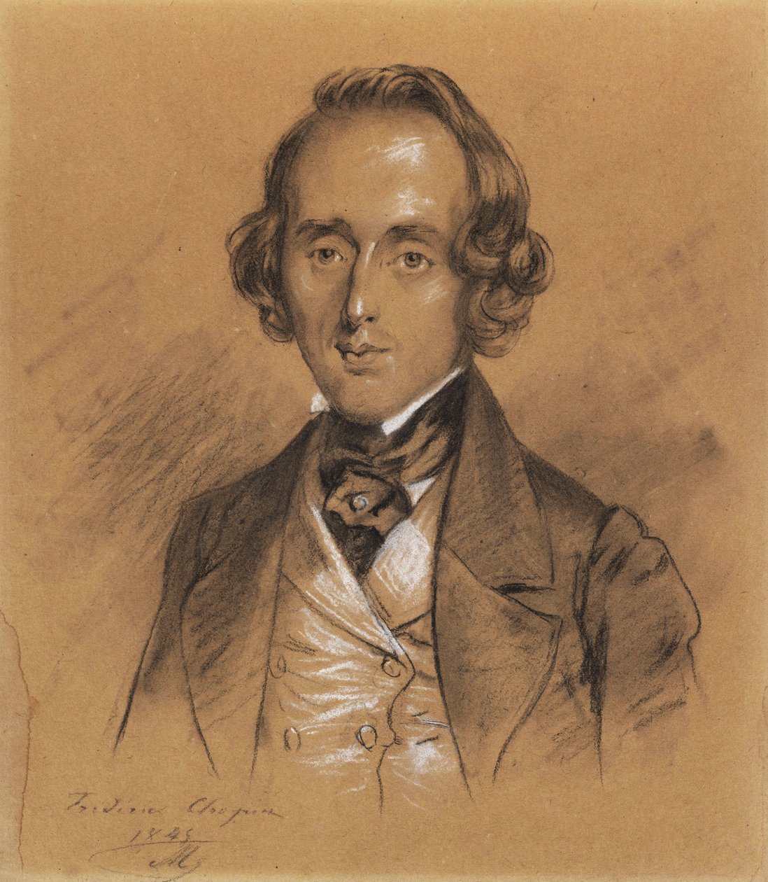 Portret Fryderyka Chopina autorstwa Nicolas Eustache Maurin