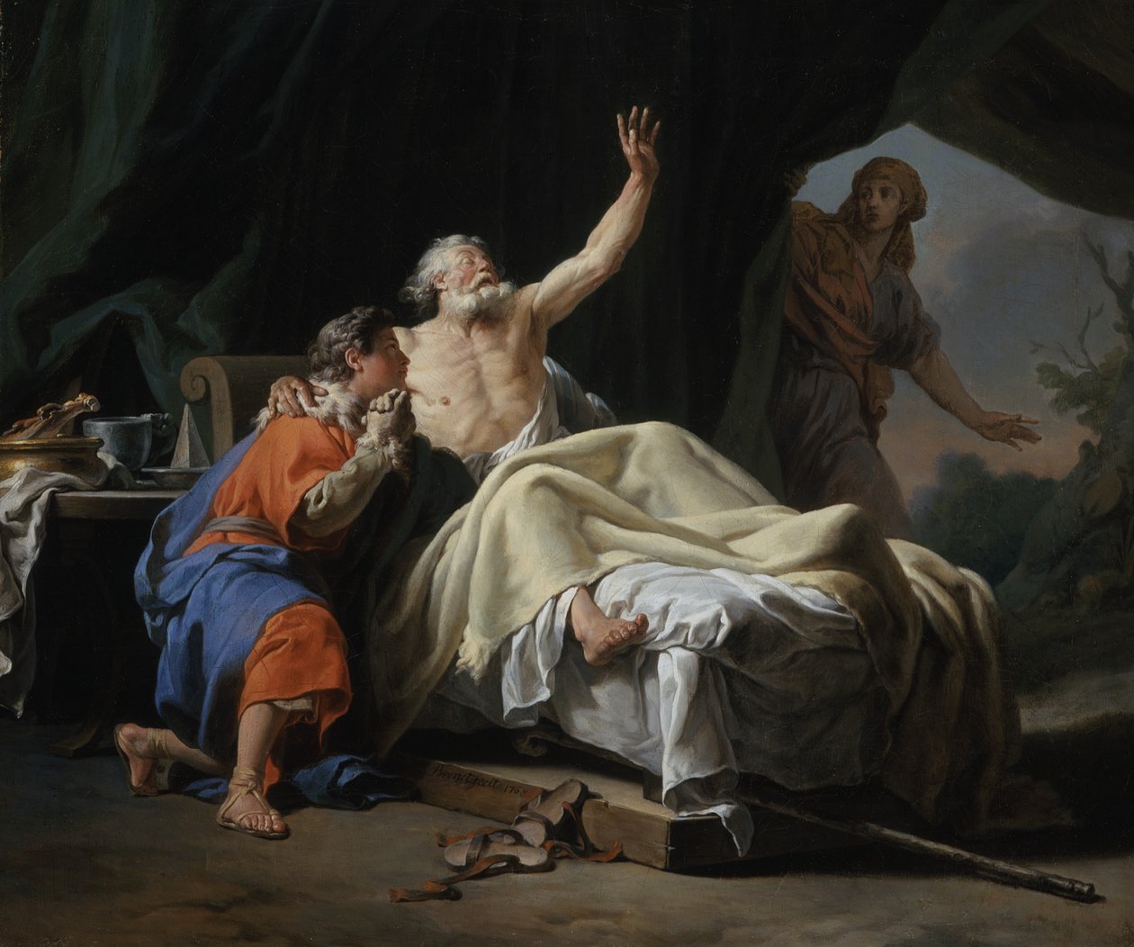 Izaak błogosławiący Jakuba, 1768   Obrazy olej na płótnie autorstwa Nicolas Guy Brenet