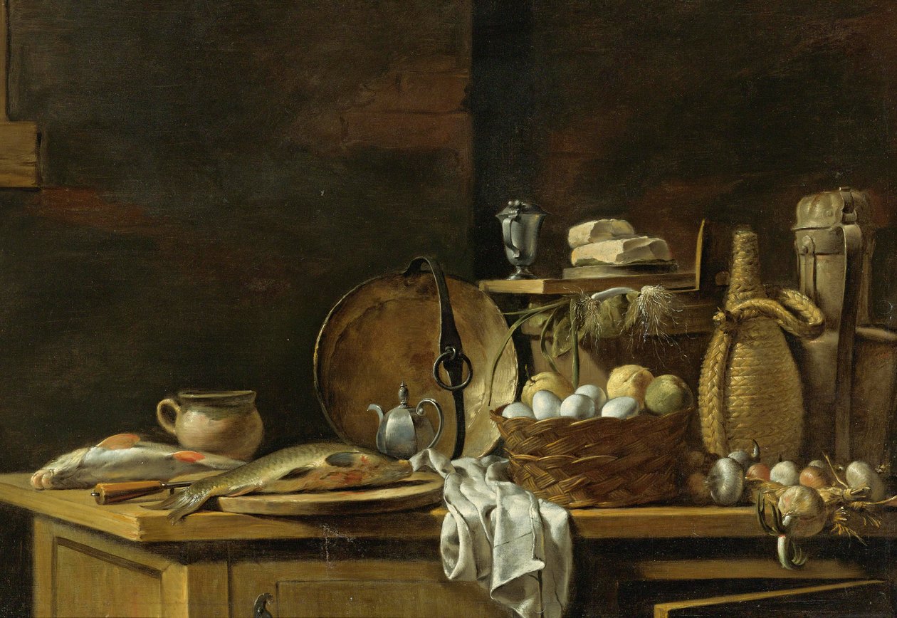 Stół kuchenny martwa natura autorstwa Nicolas Henri Jeaurat de Bertry