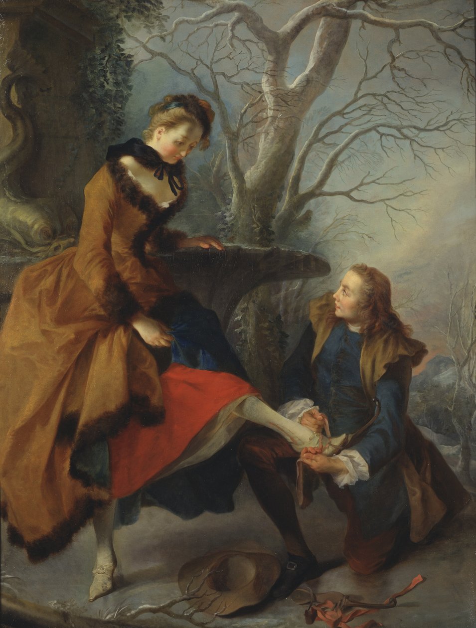 Mocowanie łyżwy, 1743 autorstwa Nicolas Lancret