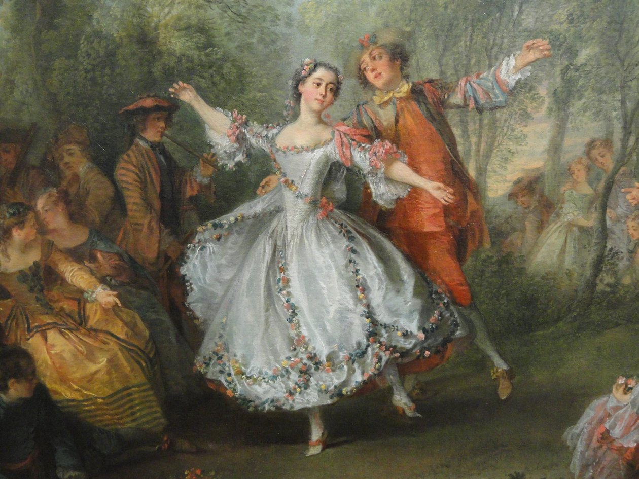 Taniec La Camargo (detal), ok. 1730 autorstwa Nicolas Lancret