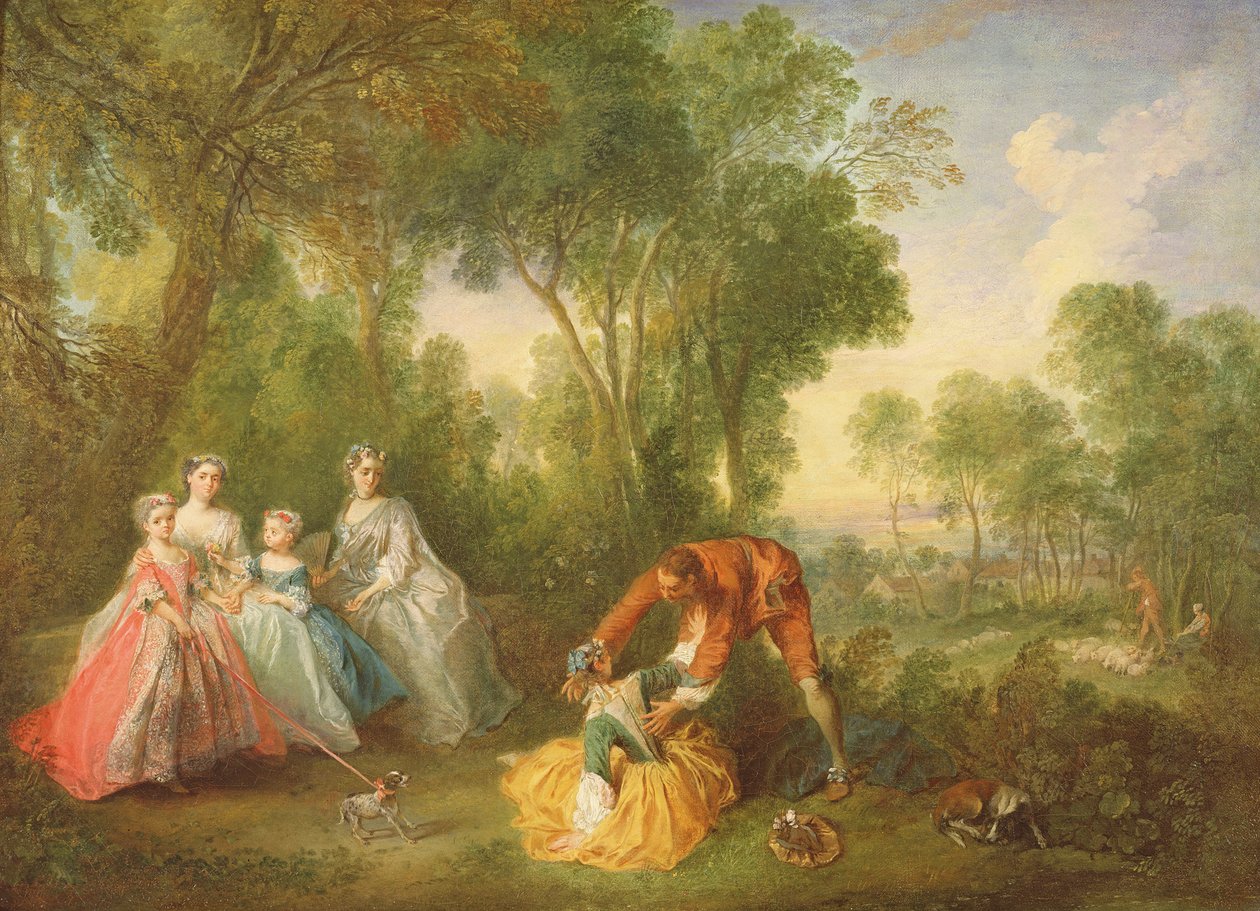Rodzina Burbonów-Conti autorstwa Nicolas Lancret
