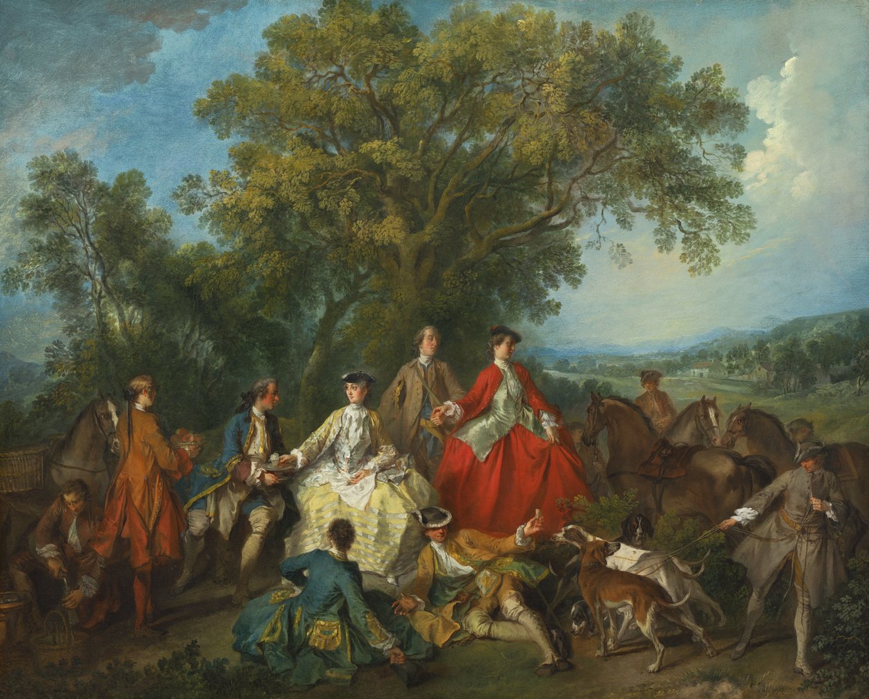 Piknik po polowaniu, ok.1735-40 autorstwa Nicolas Lancret