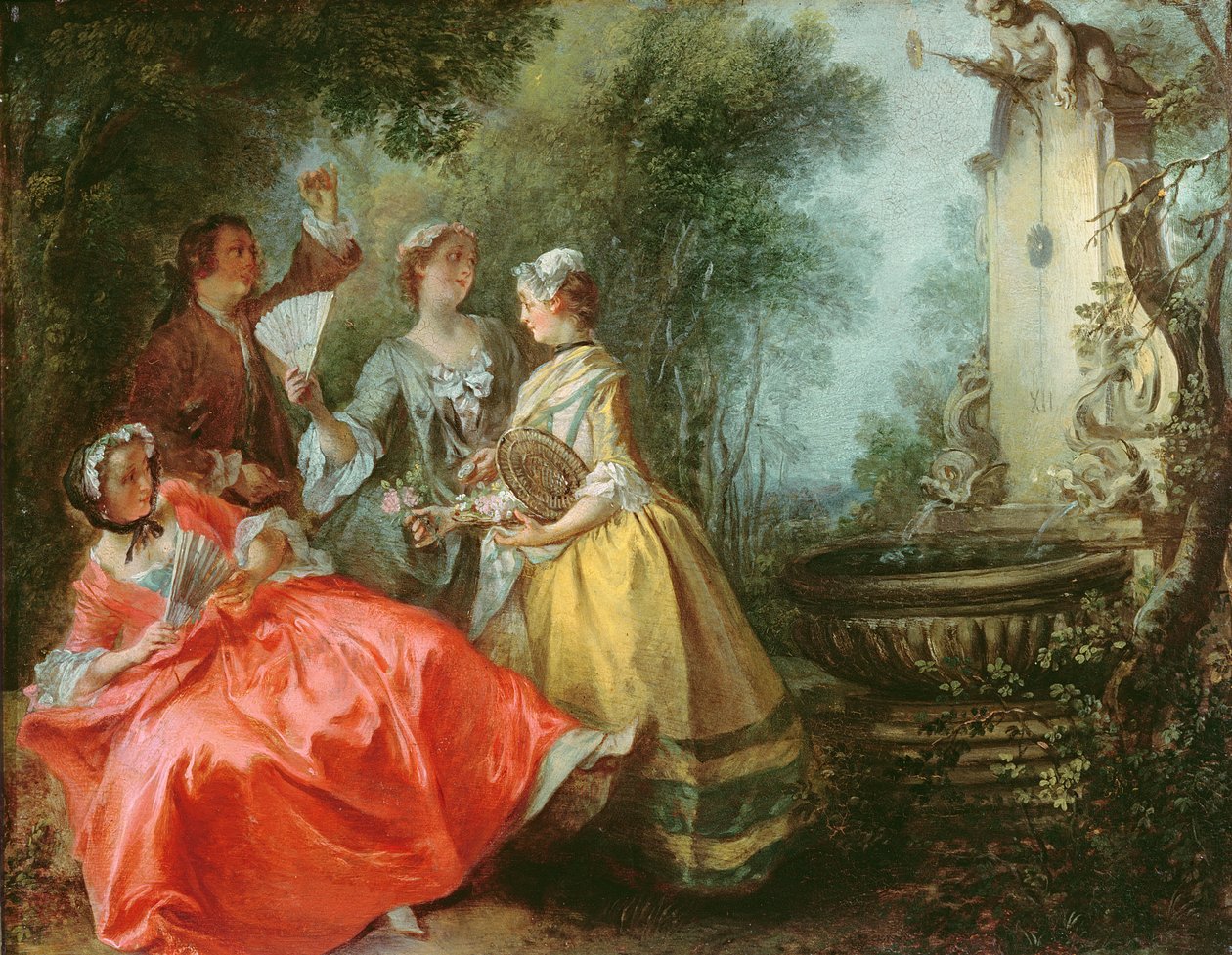 Cztery pory dnia: południe, ok. 1739-1741 (olej na miedzi) autorstwa Nicolas Lancret