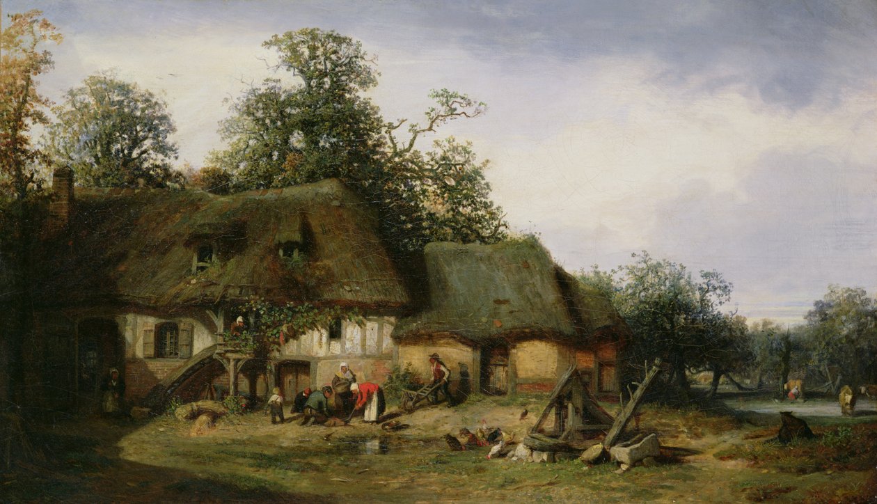 Farma w Normandii autorstwa Nicolas Louis Cabat