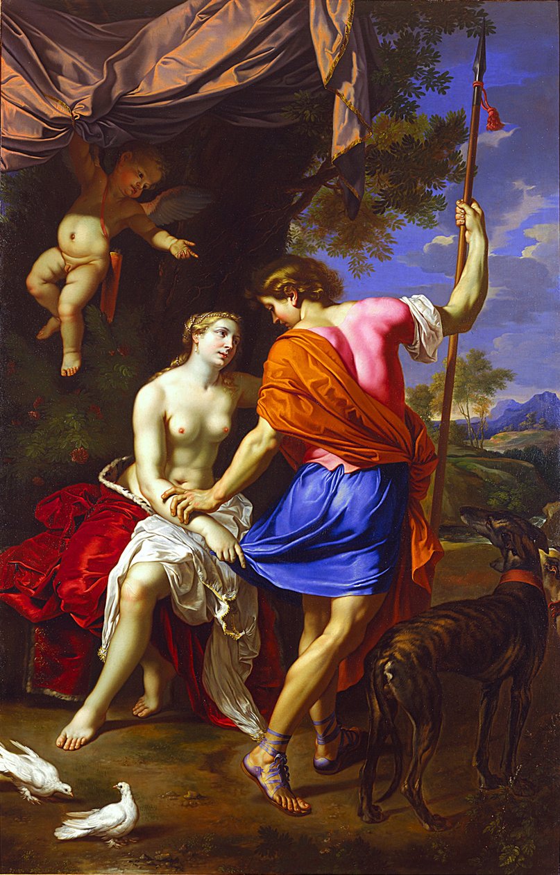 Wenus i Adonis autorstwa Nicolas Mignard