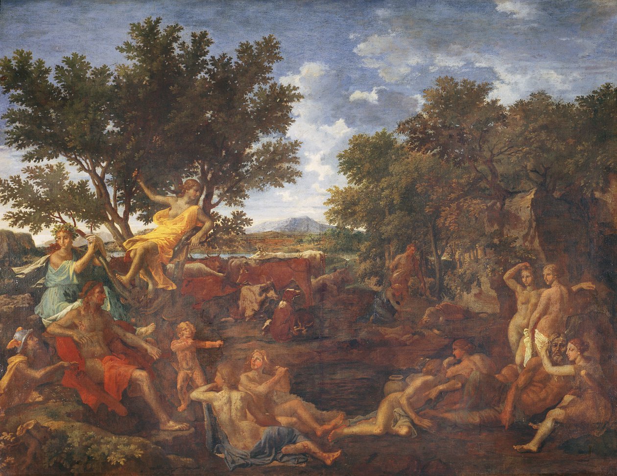 Apollo, kochanek Daphne, c.1664 autorstwa Nicolas Poussin