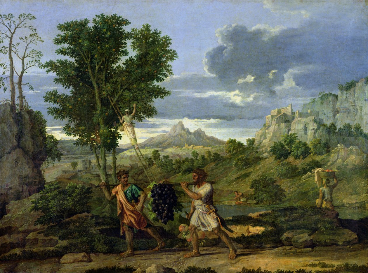 Jesień, czyli kiść winogron z Ziemi Obiecanej, 1660-64 autorstwa Nicolas Poussin