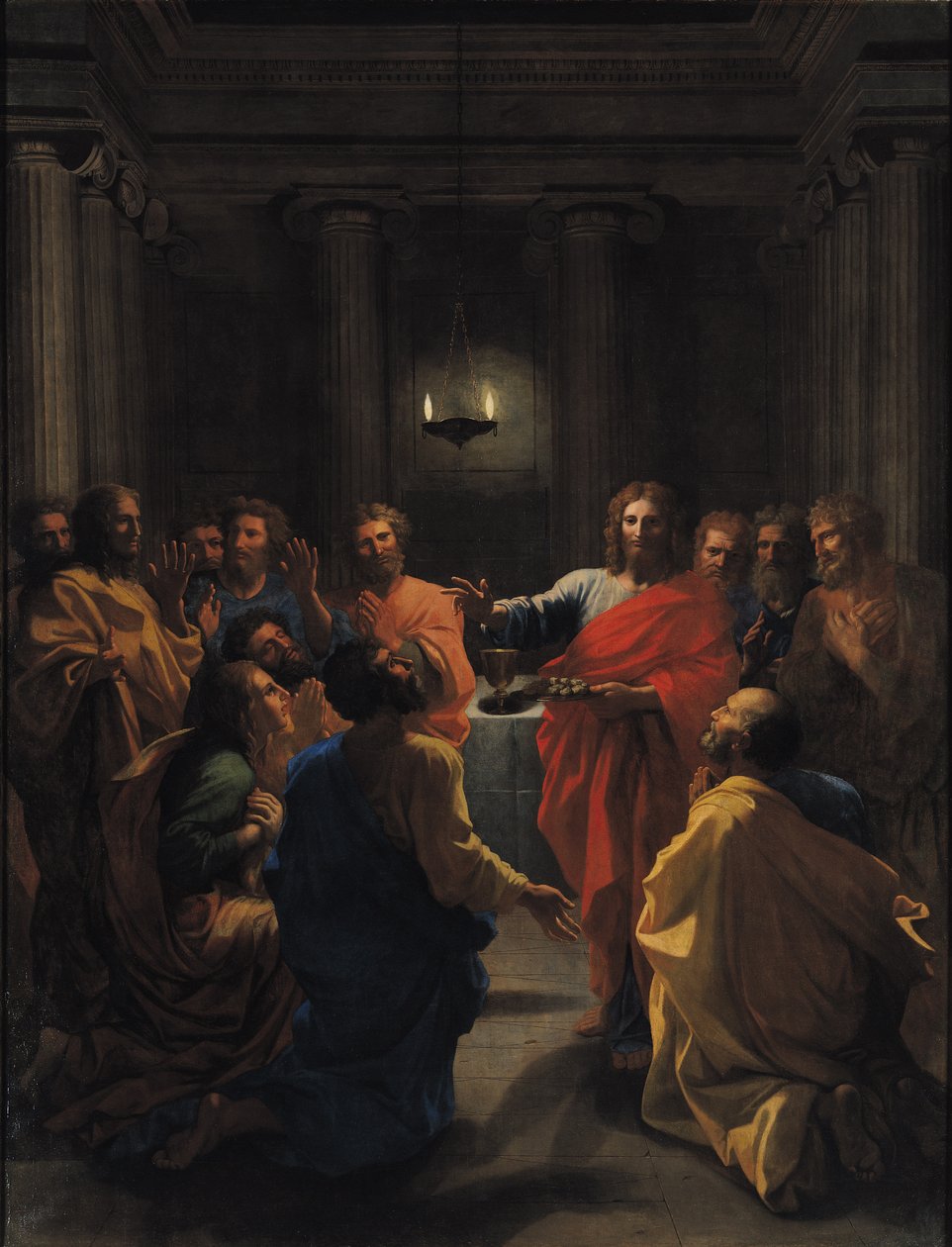 Chrystus ustanawia Eucharystię, czyli Ostatnia Wieczerza, 1640 autorstwa Nicolas Poussin
