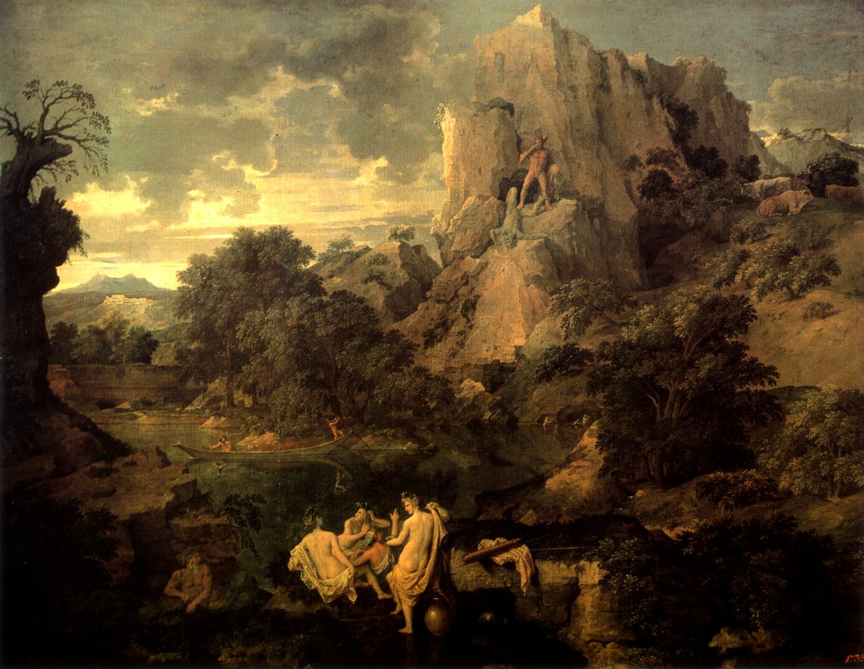 Krajobraz z Herkulesem i Kakusem autorstwa Nicolas Poussin