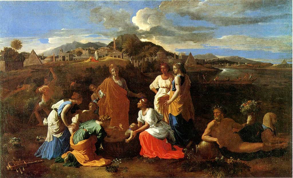 Mojżesz wybawiony z wód autorstwa Nicolas Poussin